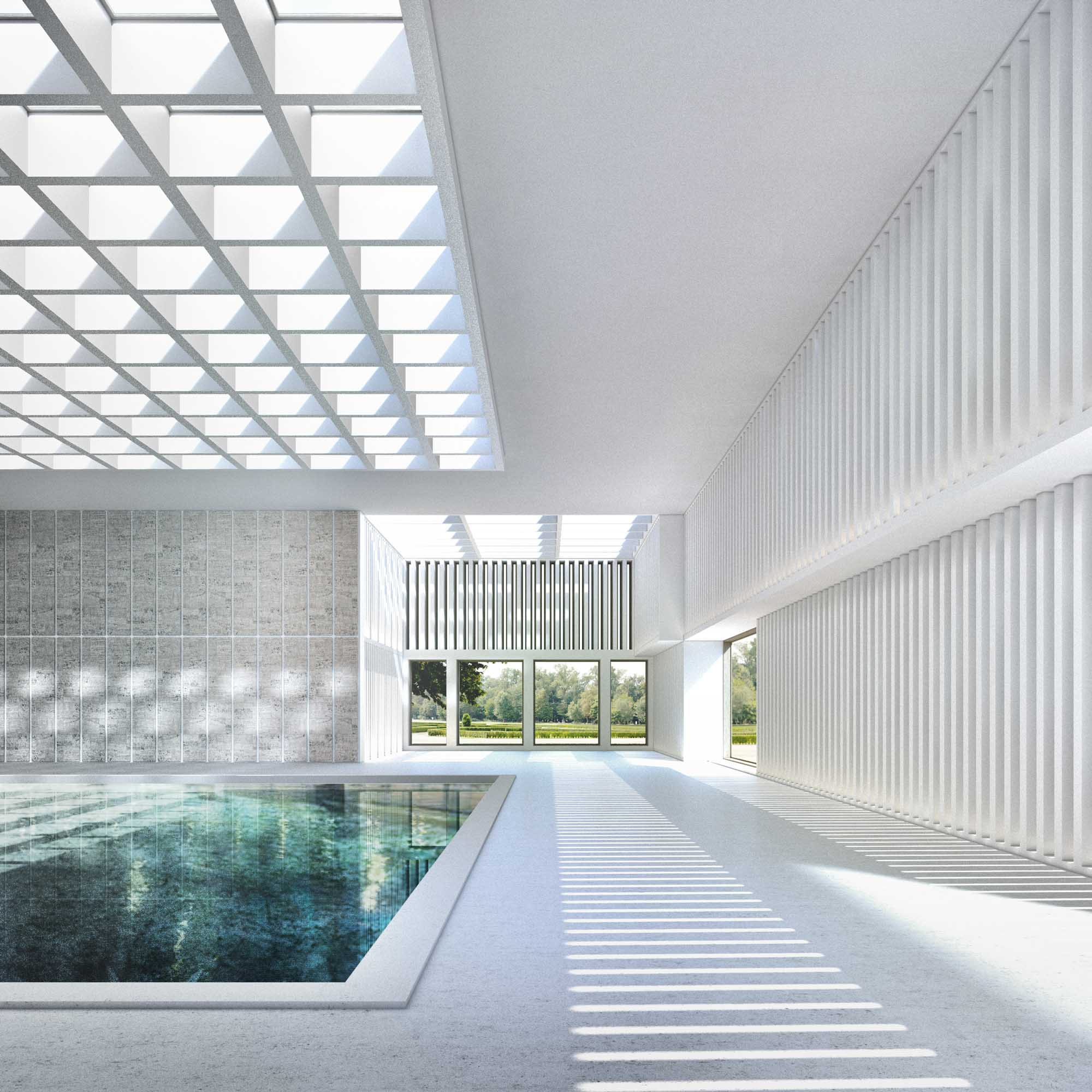 Interior rendering - Spa swimming pool
