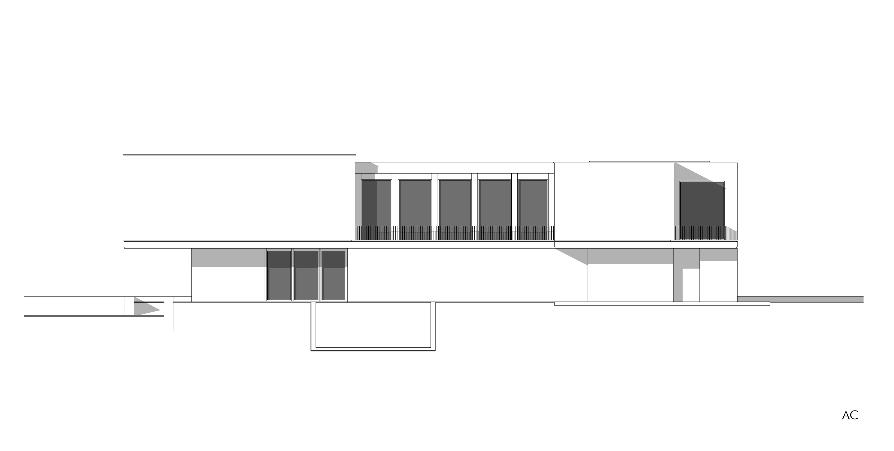 prospetto - progetto fabbricato residenziale facciata interna sul giardino privato - Alessandro Costanza Architetto 003